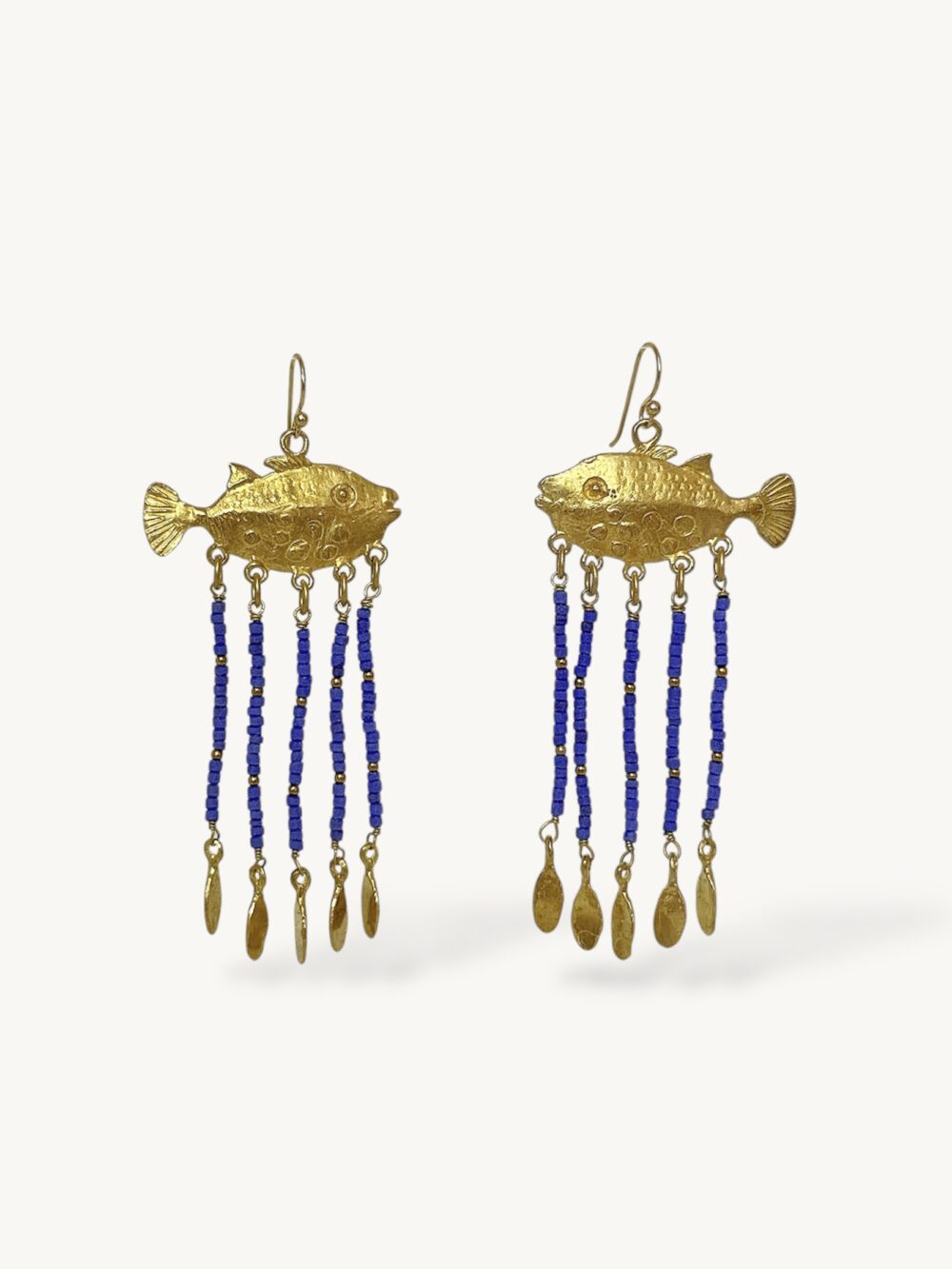 Fish drops Earrings - Blue