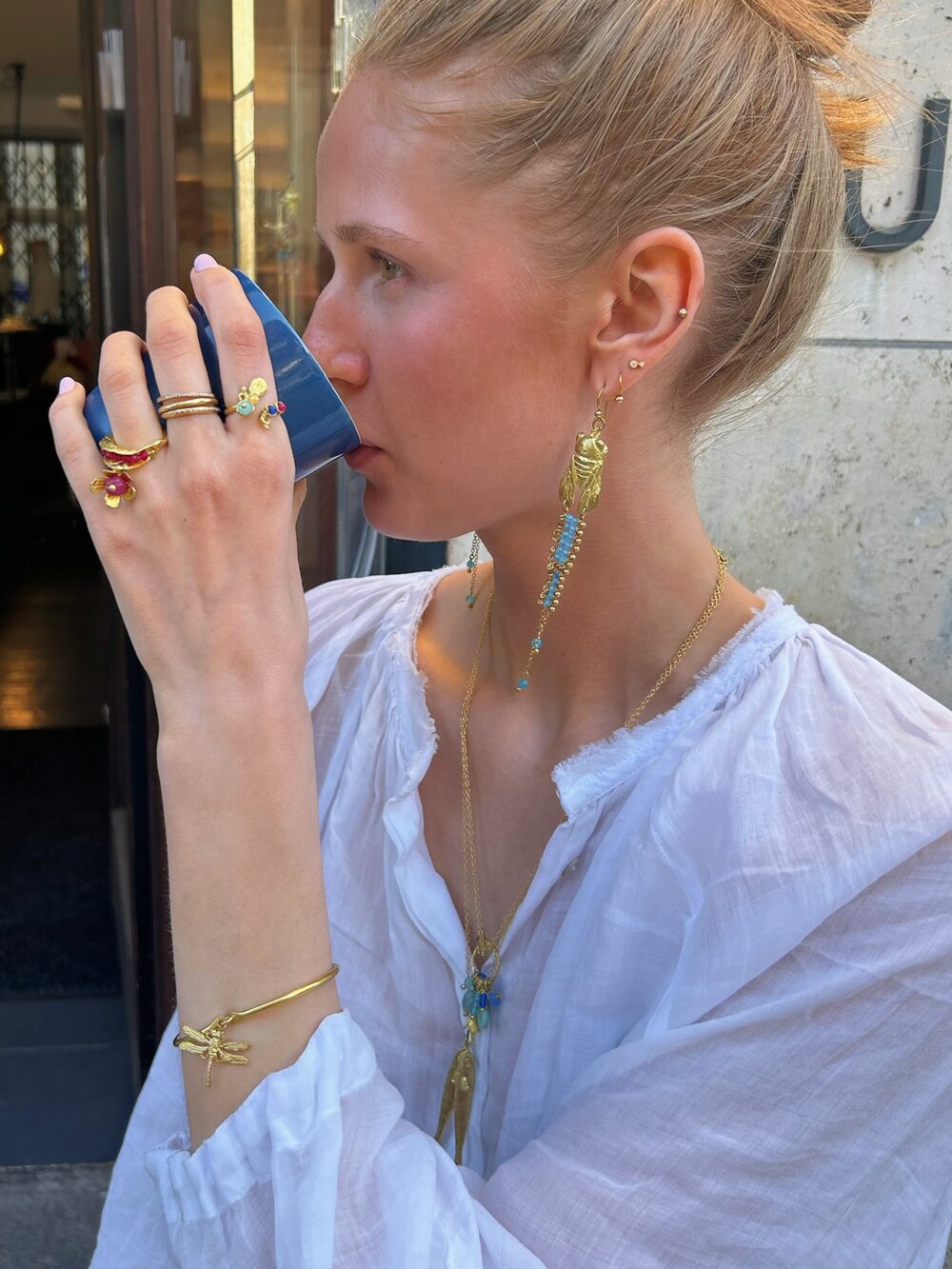Cicada Earrings - Blue
