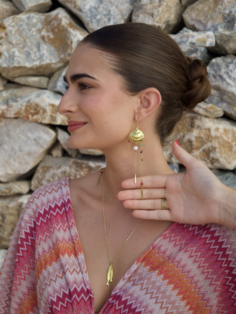 Mussel drops earrings