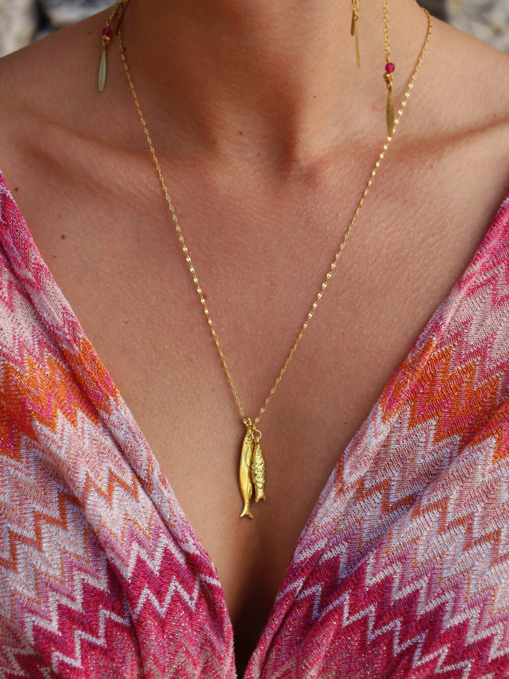 Detailed fish necklace