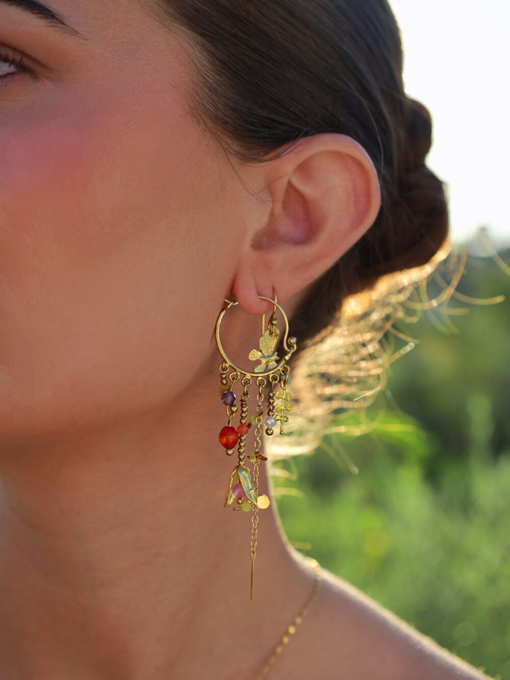 Crystal hoop earring